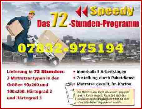 Die Matratze wird sofort nach 3 tagen geliefert