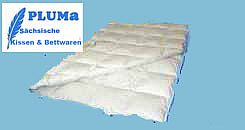 Vier-Jahreszeiten-Daunendecke 135x200 Kassetten-Bet 4x6 + Dauneneinziehdecke 5x7, 100% Daunen Sächsische 840 g / 350 g, 100% Baumwolle